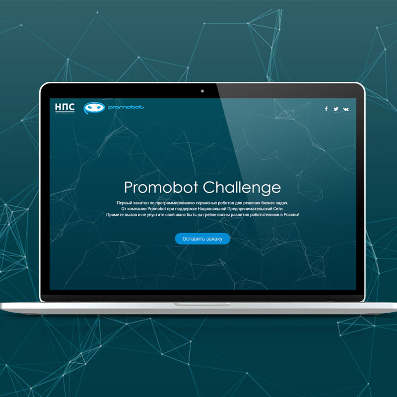 Разработка лендинга для хакатона Promobot Challenge