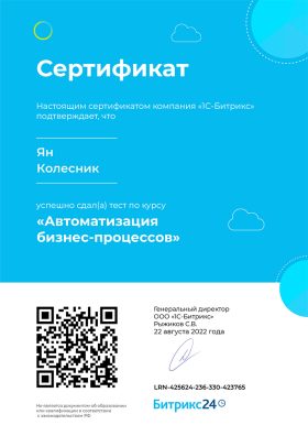 Автоматизация бизнес процессов